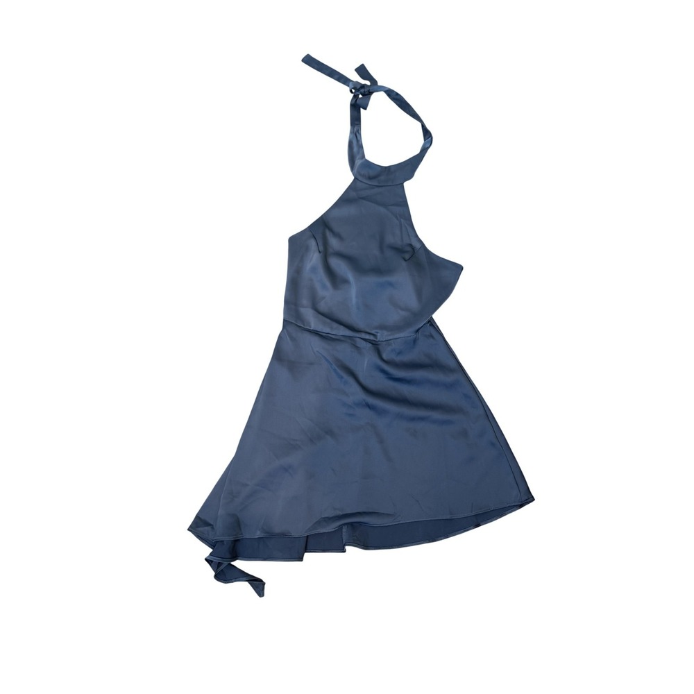 Ecote Anthropologie Dress Womens Medium Blue Halter Asymmetrical Back Sundress